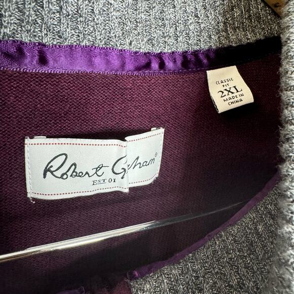 Robert Graham Draco Quarter-Zip Knit Sweater Long Sleeve Preppy Casual Men's XXL - Picture 6 of 8